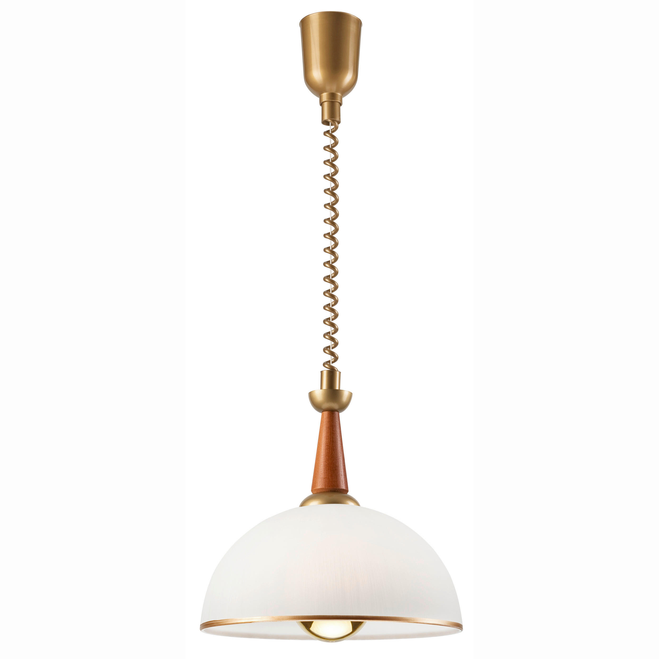 HÄNGELEUCHTE 64/30/64 cm  - Haselnussfarben, KONVENTIONELL, Glas/Holz (64/30/64cm)