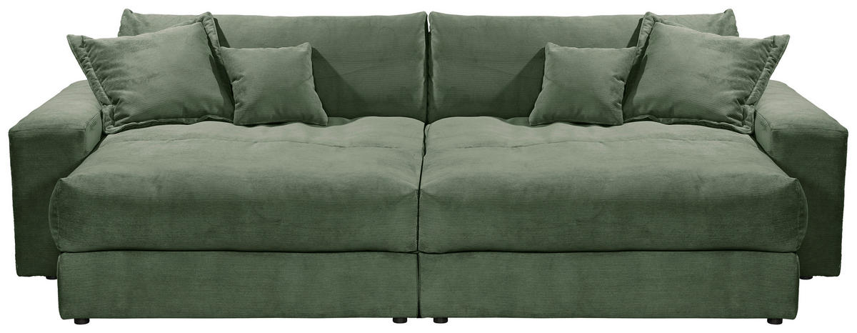 BIGSOFA KAMIL Cord Grün  - Schwarz/Grün, MODERN, Kunststoff/Textil (300/70/180cm) - Livetastic