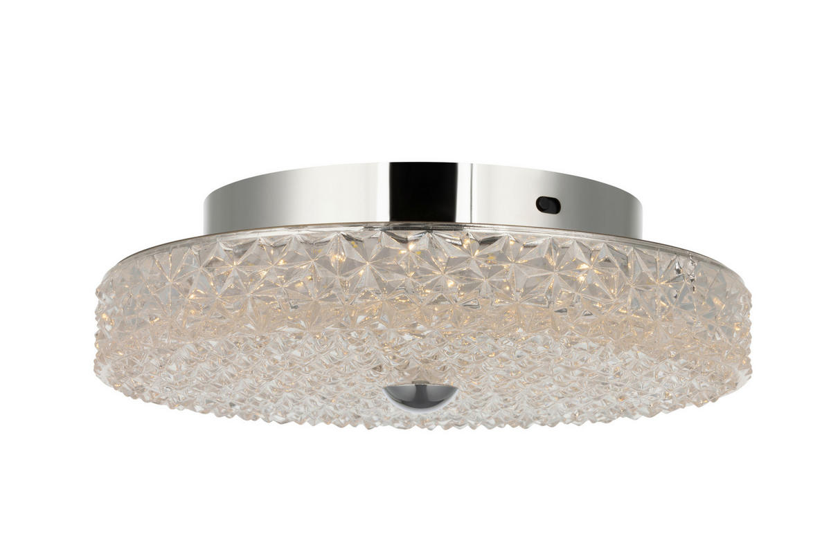 Plafonieră Cu Led 18 W  30/9,5 cm    - străveziu, Konventionell, sticlă/metal (30/9,5cm) - Glandor