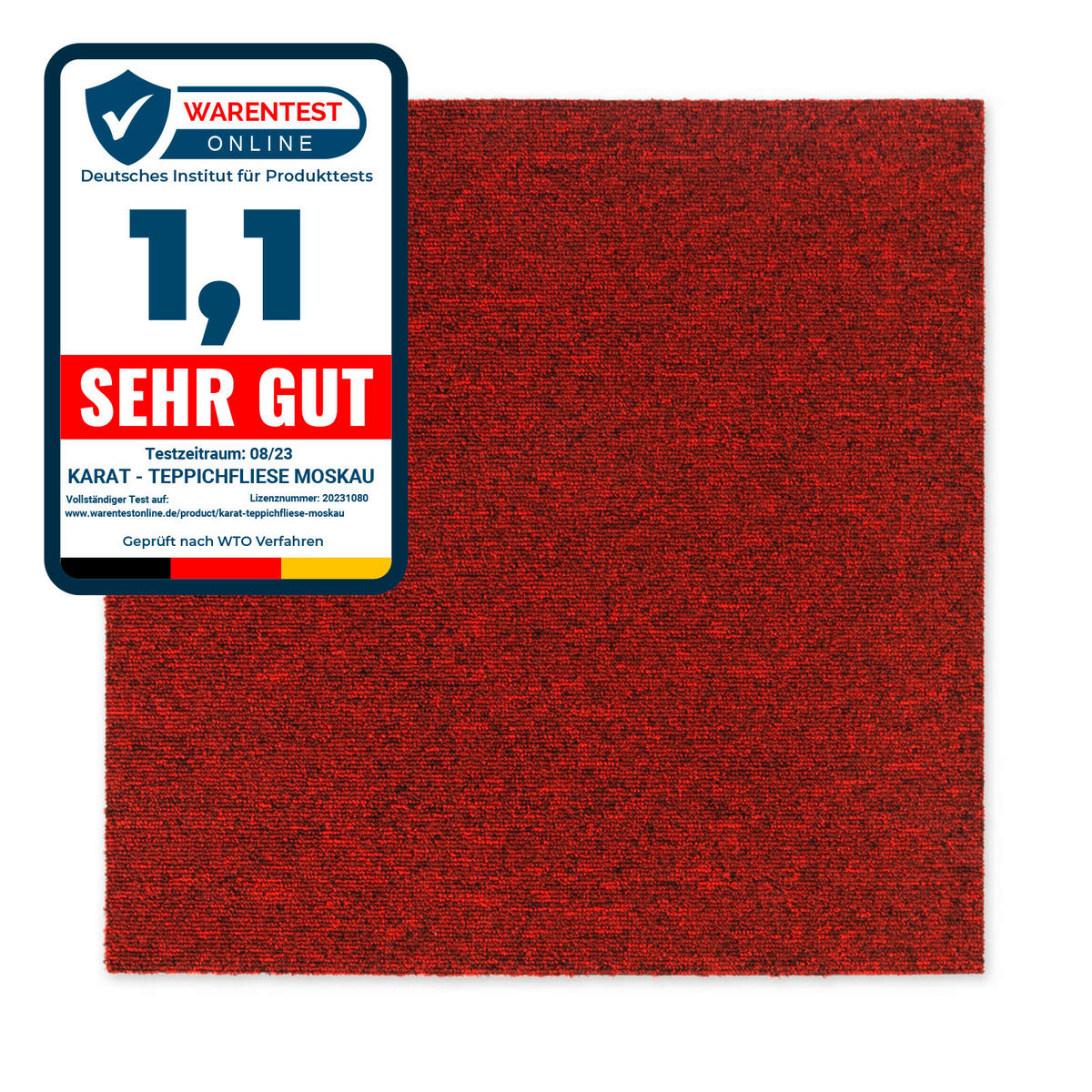 TEPPICHFLIESE - Rot, Basics, Textil (50/50cm) - Esposa