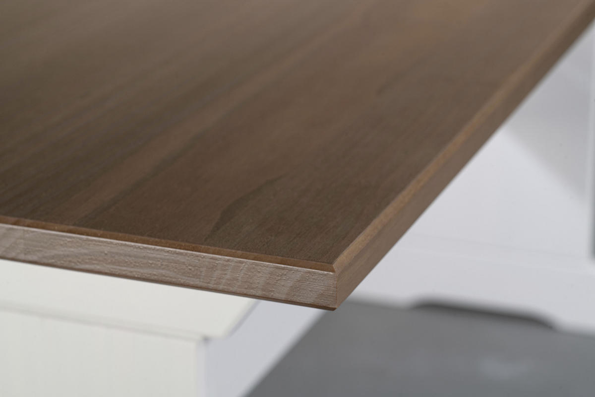 SITZBANK 110/45/37 cm Braun, Weiß Kiefer vollmassiv  - Weiß/Braun, KONVENTIONELL, Holz (110/45/37cm) - MID.YOU