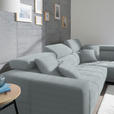 ECKSOFA in Mikrofaser Platinfarben  - Platinfarben/Chromfarben, Design, Textil/Metall (301/207cm) - Xora