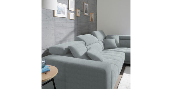 ECKSOFA in Mikrofaser Platinfarben  - Platinfarben/Chromfarben, Design, Textil/Metall (301/207cm) - Xora