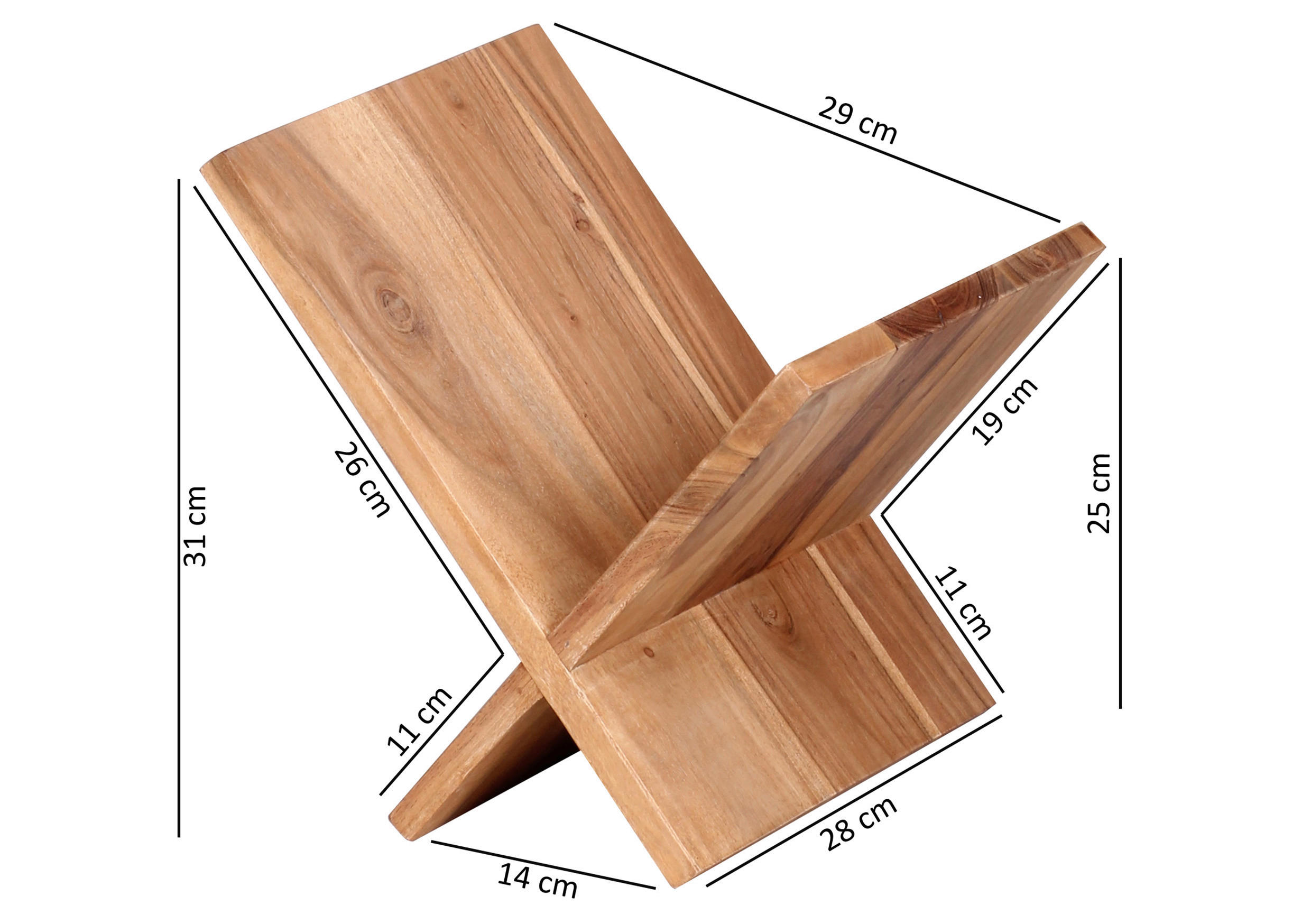 ZEITUNGSSTÄNDER Holz Akaziefarben - Akaziefarben, MODERN, Holz (29/31/28cm) - MID.YOU