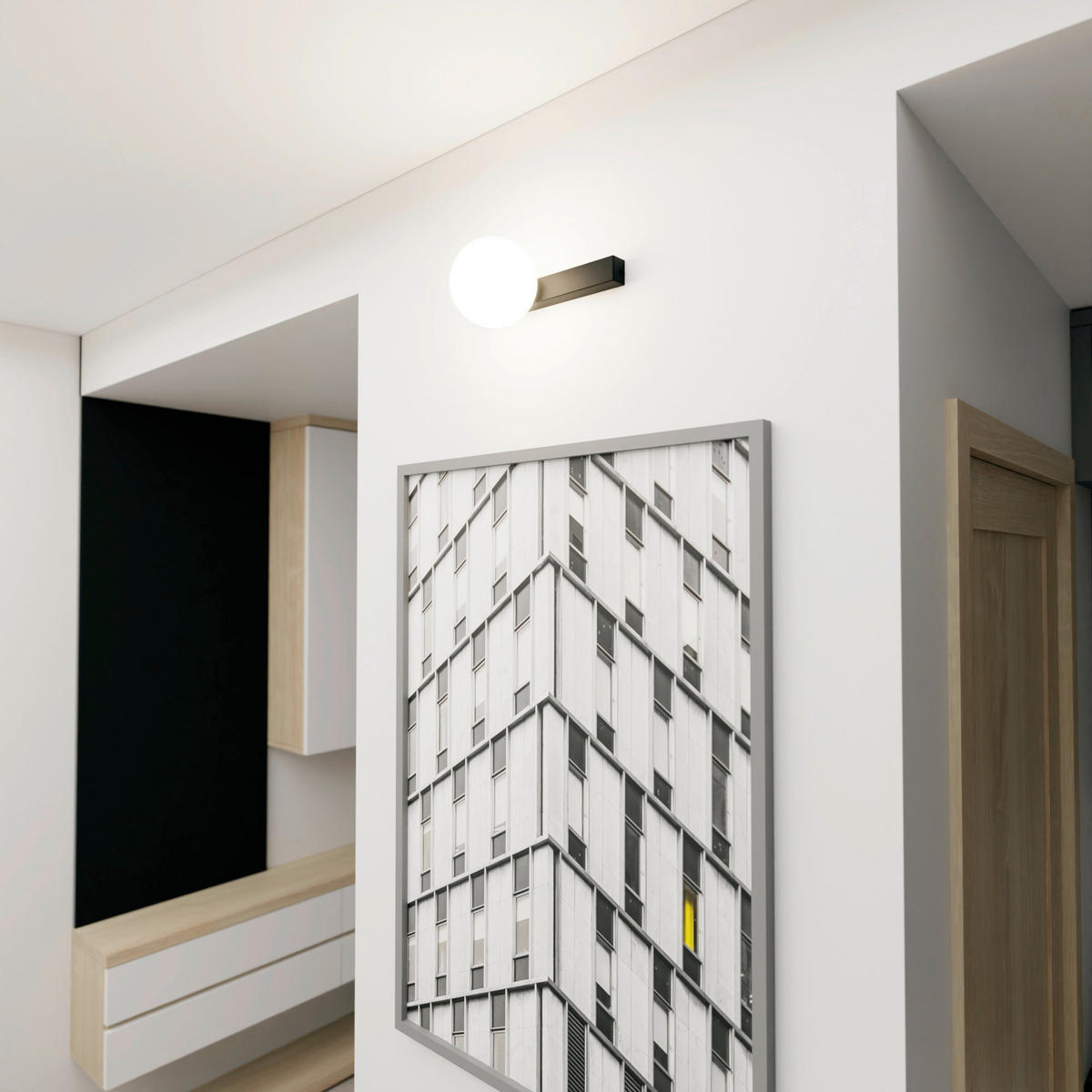 DECKENLEUCHTE 30/14/17 cm  - Schwarz, KONVENTIONELL, Glas/Metall (30/14/17cm)