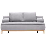 BOXSPRINGSOFA  in Webstoff Hellgrau  - Eichefarben/Beige, Design, Holz/Textil (202/78/93/100cm) - Venda
