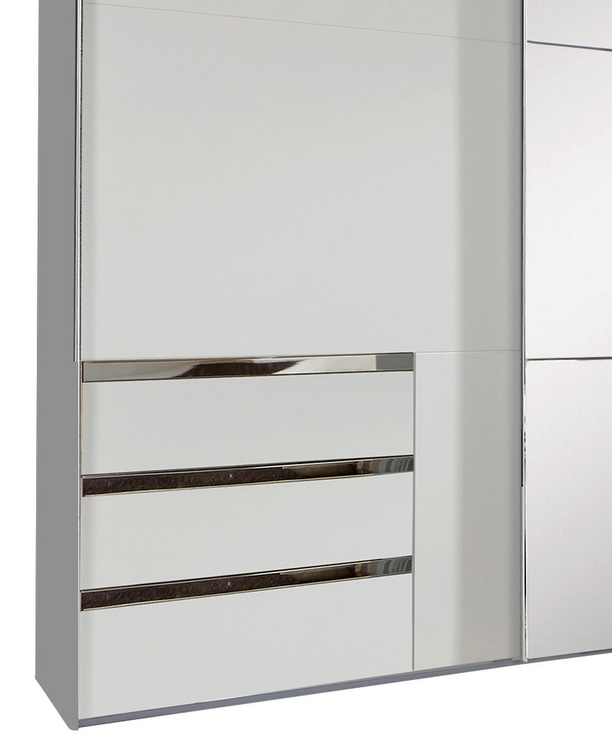 SKŘÍŇ S POSOUVACÍMI DVEŘMI, bílá, barvy stříbra, 300/216/65 cm - bílá/barvy stříbra, Moderní, kov/kompozitní dřevo (300/216/65cm) - MID.YOU