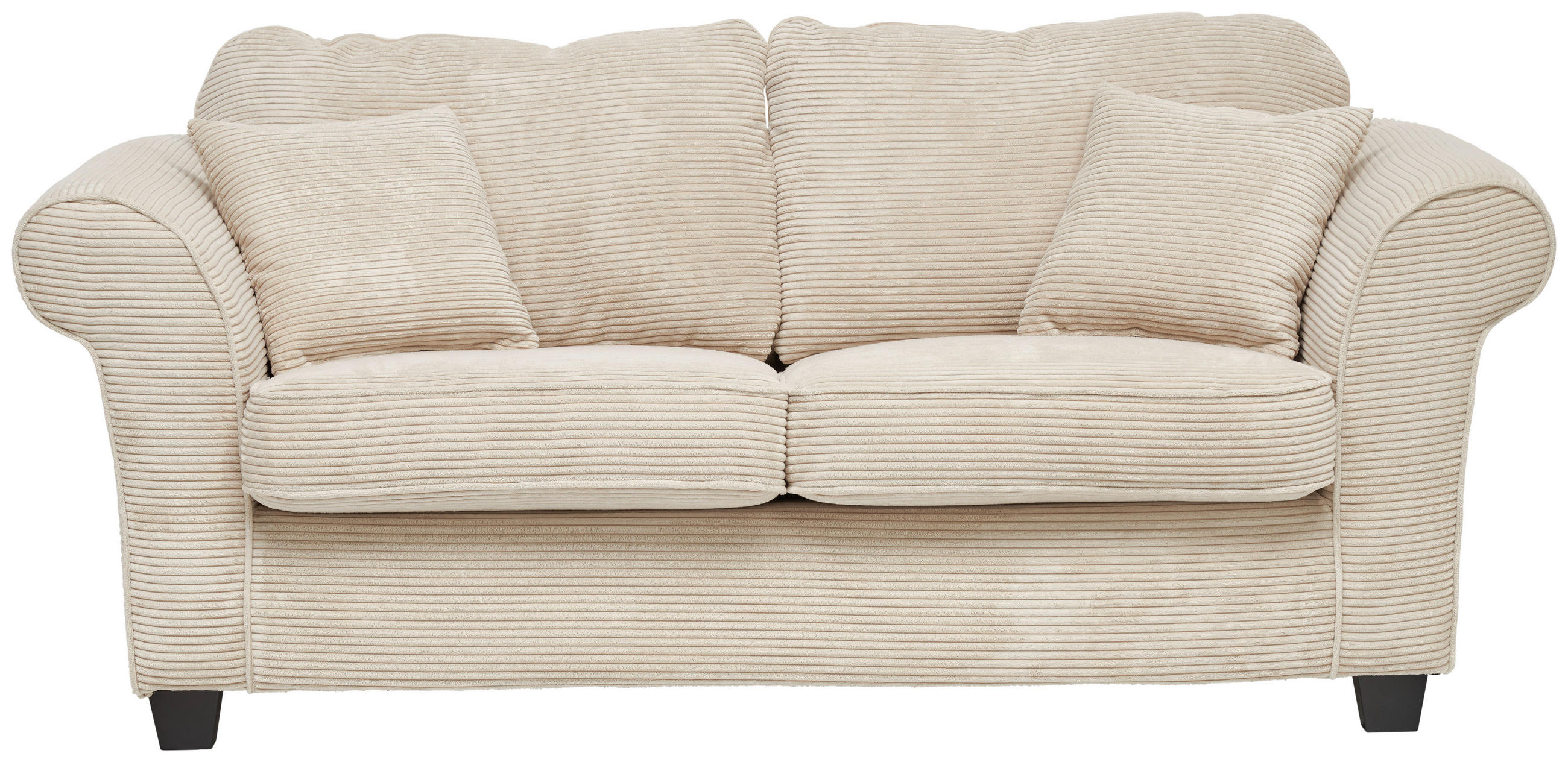 2-SITZER-SOFA Cord Naturfarben  - Dunkelbraun/Naturfarben, KONVENTIONELL, Holz/Textil (190/70/90cm) - home24