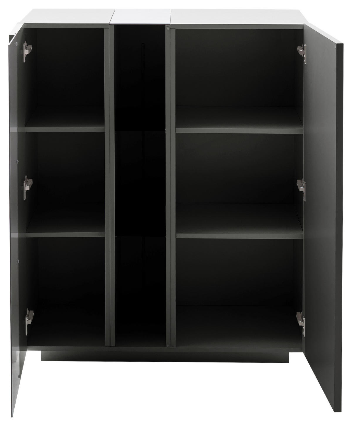 HIGHBOARD  in 96/115/42 cm  - Dunkelgrau, Natur, Glas/Holzwerkstoff (96/115/42cm) - Novel