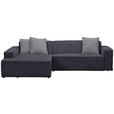 ECKSOFA in Chenille Grau  - Schwarz/Grau, KONVENTIONELL, Kunststoff/Textil (188/280cm) - Carryhome