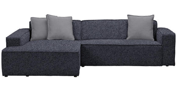 ECKSOFA in Chenille Grau  - Schwarz/Grau, KONVENTIONELL, Kunststoff/Textil (188/280cm) - Carryhome