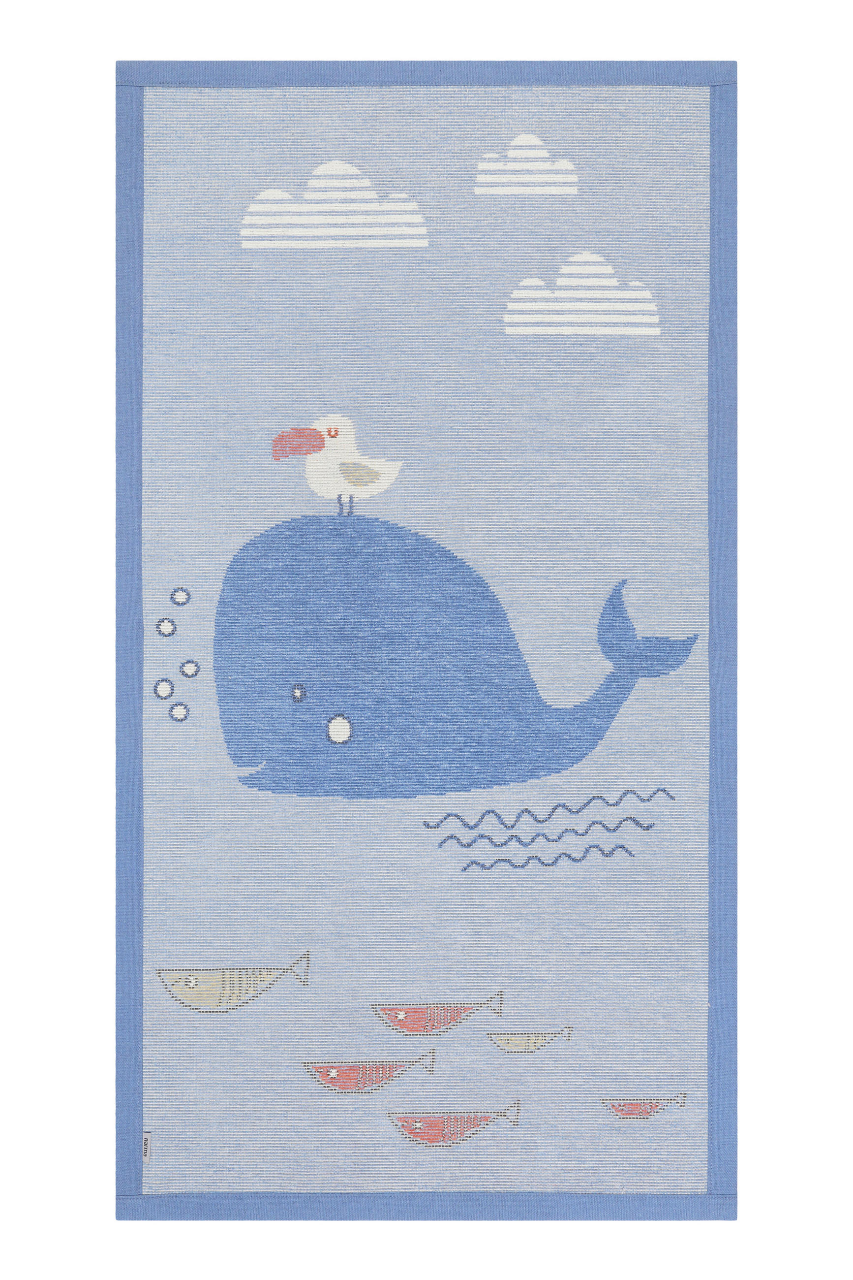 Esprit Kinderteppich Whale Buddy Blau, Hellblau, Dunkelblau, Pastellblau 70x140 cm