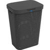 KOŠ NA ŠPINAVÉ PRÁDLO, černá - černá, Basics, plast (42/57,7/32,2cm) - Rotho