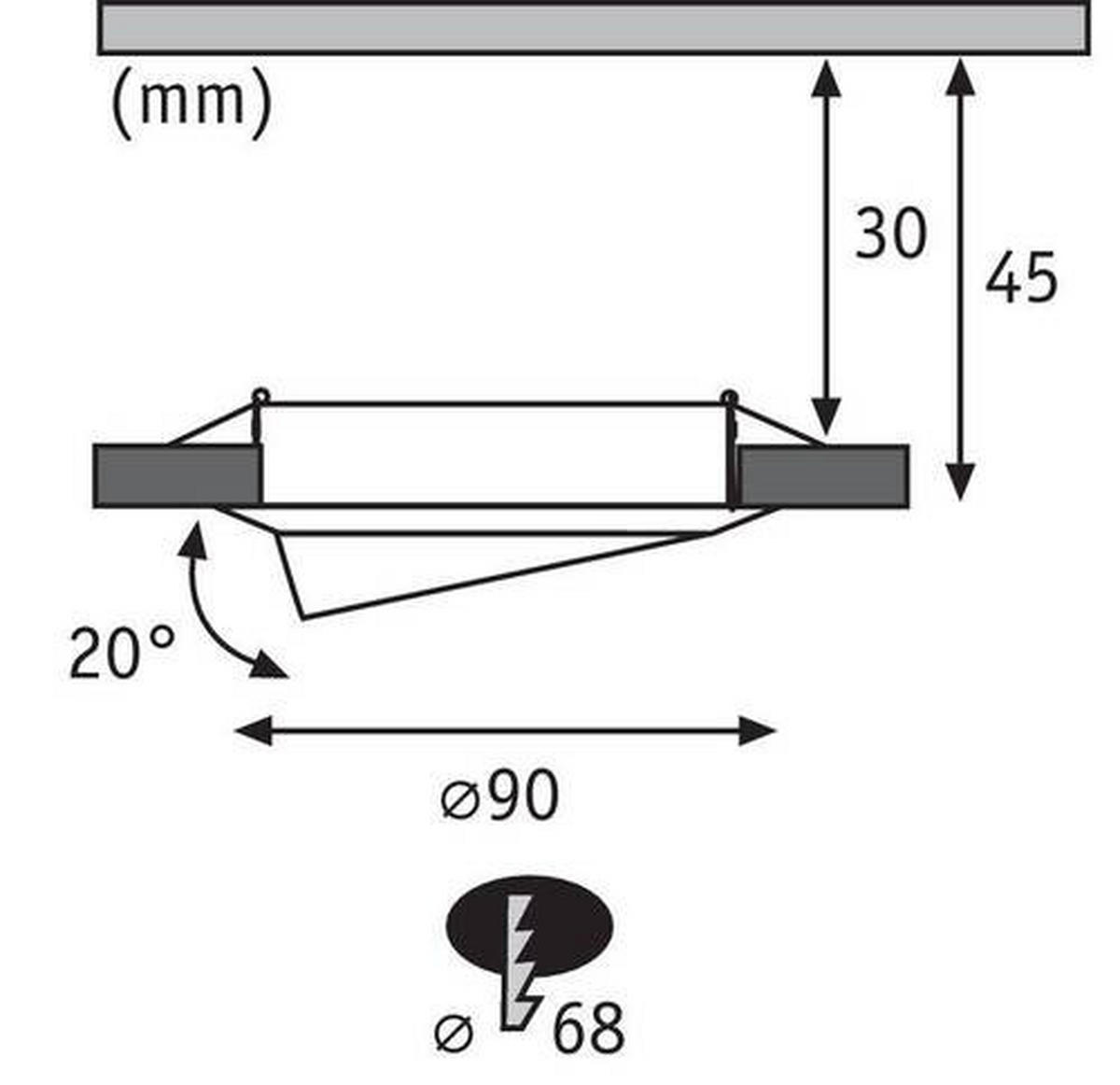 LED-EINBAUSPOT 9 cm  - Weiß, Design, Metall (9cm) - Paulmann