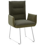 ARMLEHNSTUHL  in Stahl Flachgewebe  - Edelstahlfarben/Grün, Design, Textil/Metall (59/93/59cm) - Dieter Knoll