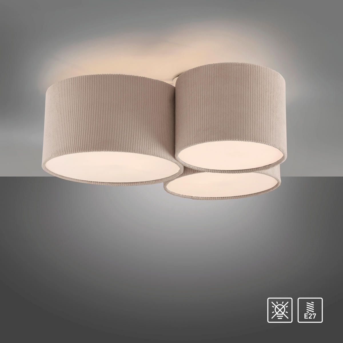 LED PLAFONJERA Duro  - bež, Osnovno, drvo/metal (67/56/21cm)