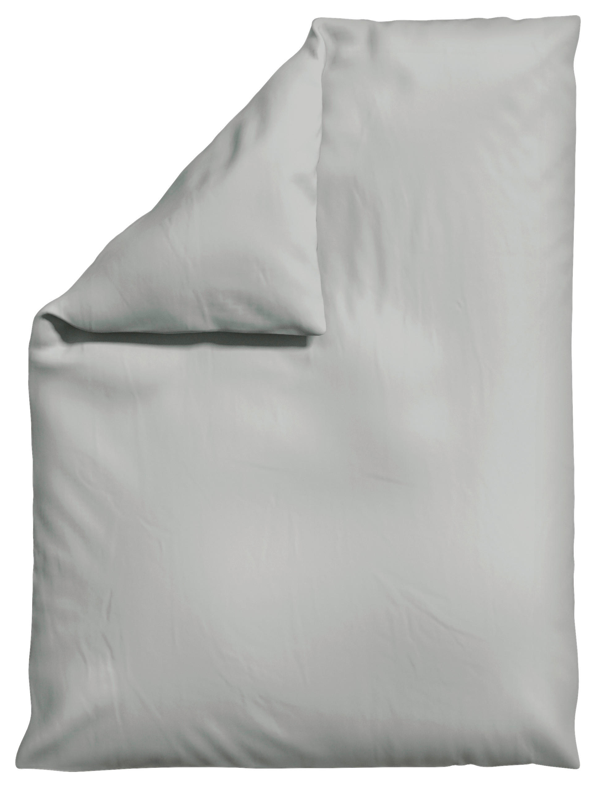 Schlafgut Bettdeckenbezug Woven Satin Hellgrau 155x220 cm