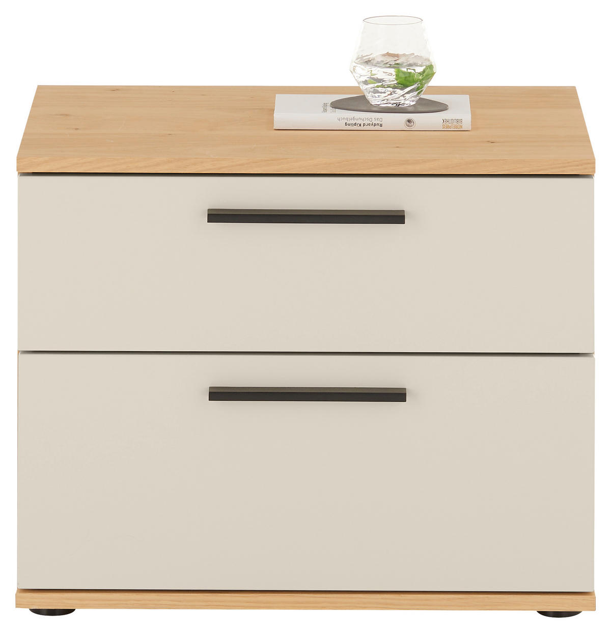 NACHTSCHRANK 60/48,6/46 cm, Sandfarben, Eichefarben, furniert  - Sandfarben/Eichefarben, Design, Holz/Holzwerkstoff (60/48,6/46cm) - Dieter Knoll