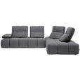 ECKSOFA in Struktur Grau  313/233 cm  - Schwarz/Grau, Design, Kunststoff/Textil (313/233cm) - Emilio Belluti