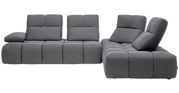 ECKSOFA in Struktur Grau 313/233 cm - Schwarz/Grau, Design, Kunststoff/Textil (313/233cm) - Emilio Belluti