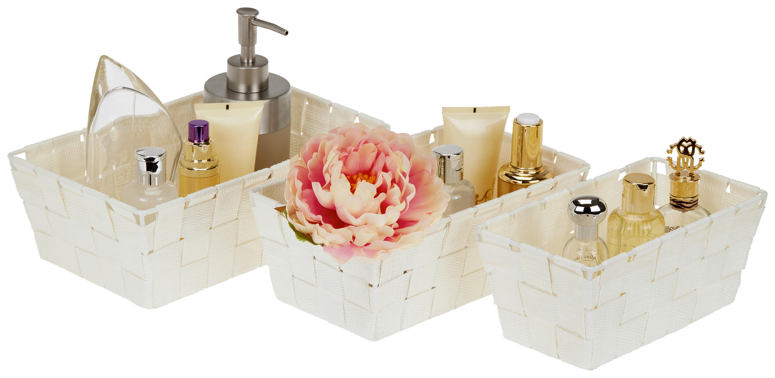 Aufbewahrungskorb Gesa 3tlg Kunststoff Weiß