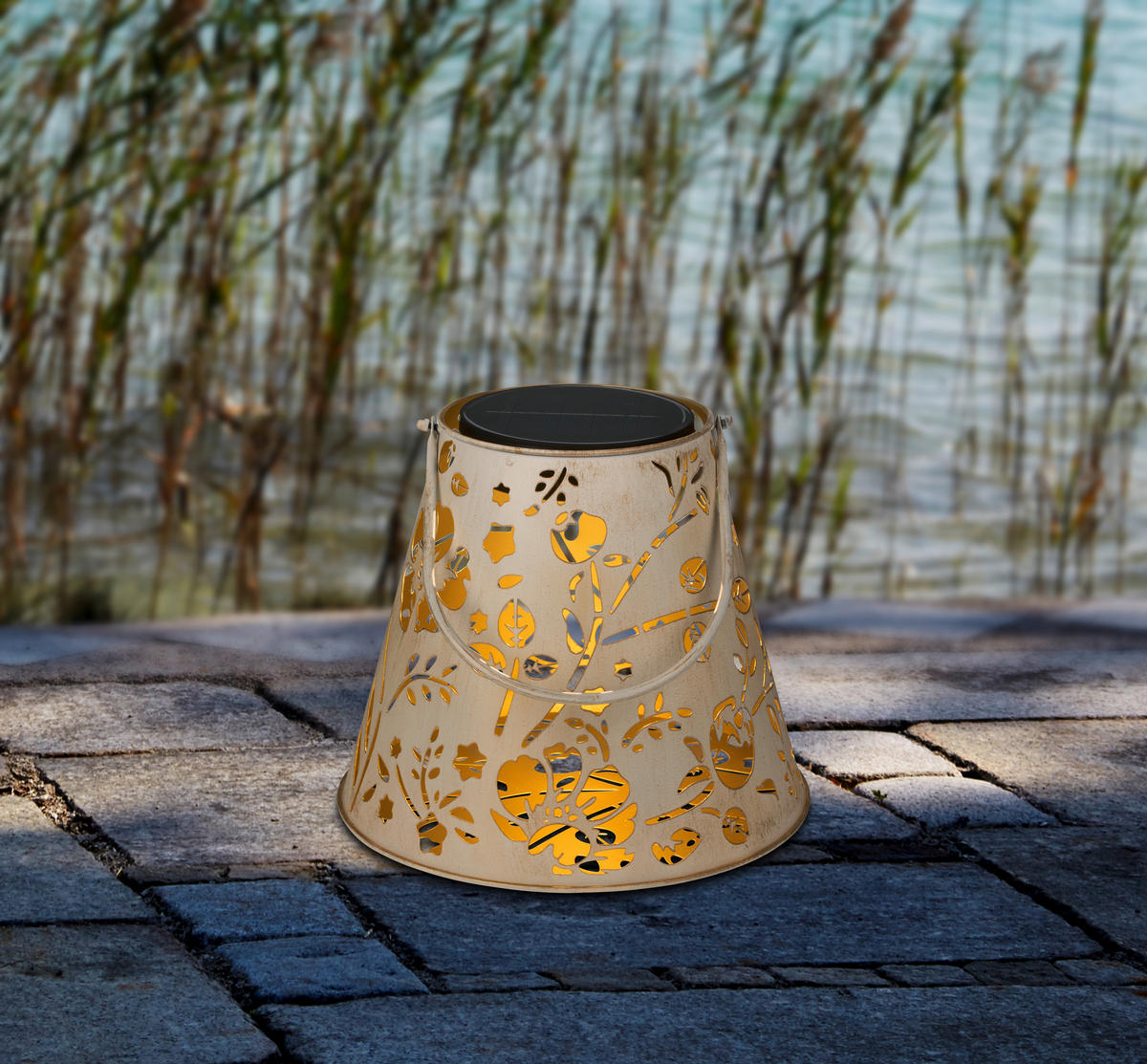 SOLARLEUCHTE - Grau, Lifestyle, Metall (27/14,6/22,8cm) - Ambia Garden