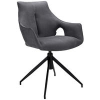 STOL järn mikrofiber  - mörkgrå/svart, Design, metall/textil (59/87/61cm) - Novel