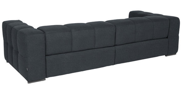 BIGSOFA  in Flachgewebe, Leinenoptik Dunkelblau  - Schwarz/Dunkelblau, Design, Textil/Metall (262/66/113cm) - Belluti