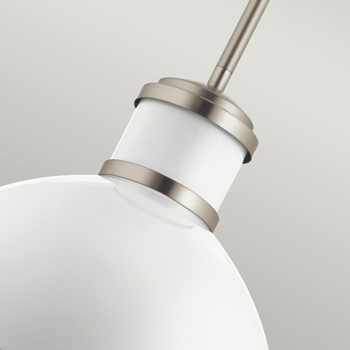 HÄNGELEUCHTE 40.8/75.1 cm  - Weiß/Nickelfarben, Design, Glas/Metall (40.8/75.1cm) - Elstead Lighting