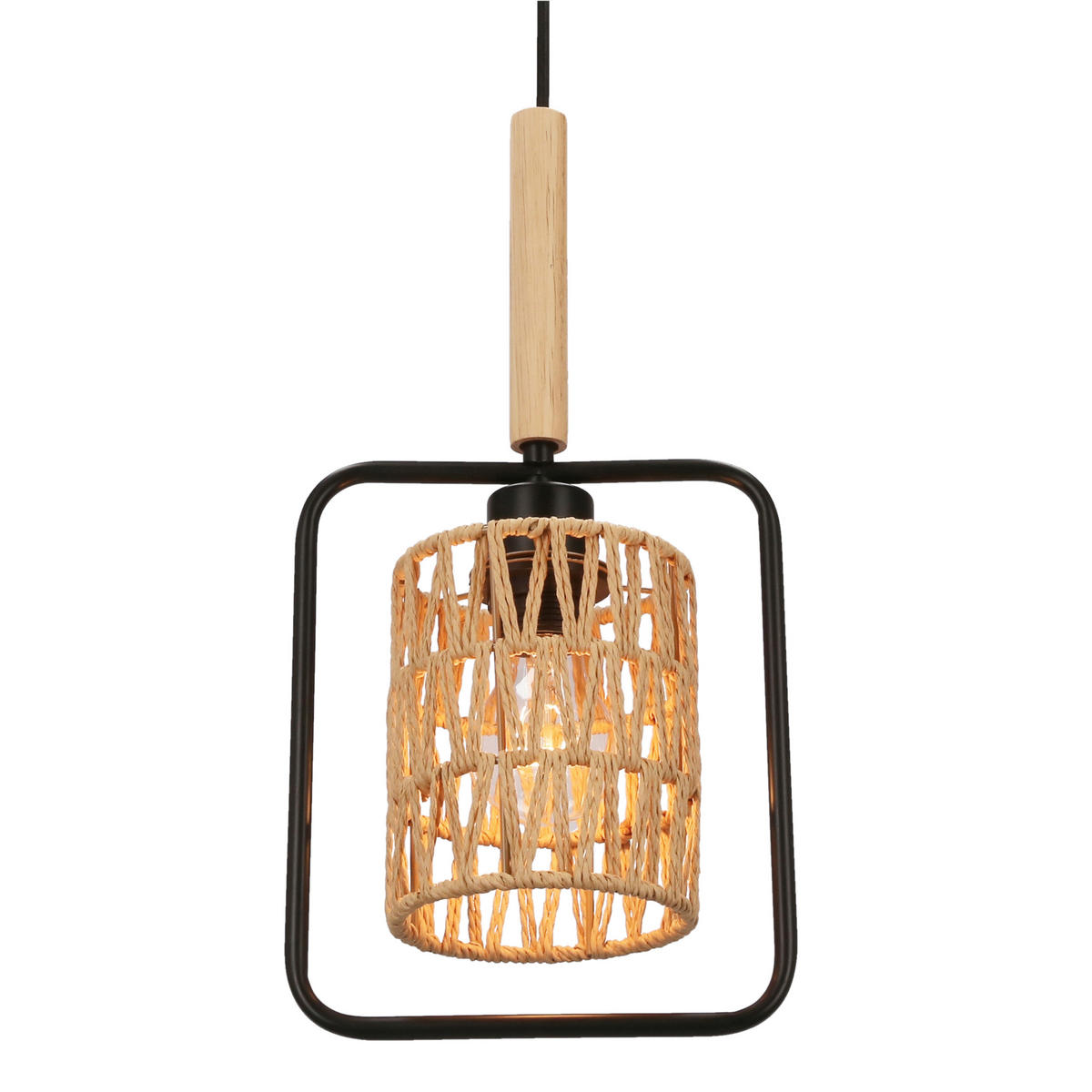 PENDELLAMPA Crown 20/12/110 cm  - beige/svart, Natur, metall/textil (20/12/110cm)
