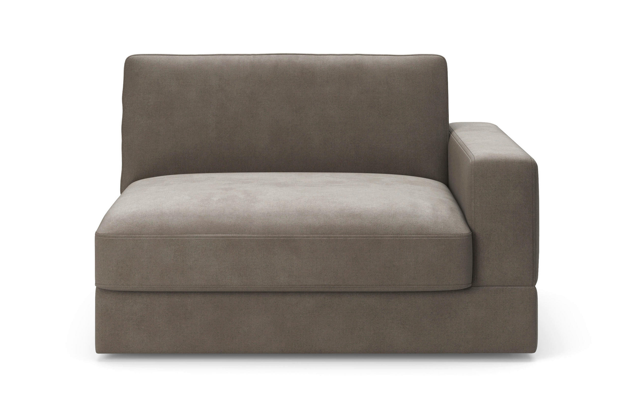 SOFAELEMENT FABIO E Flachgewebe Schlammfarben  - Schlammfarben/Schwarz, MODERN, Kunststoff/Textil (132/87/108cm) - Sit & More