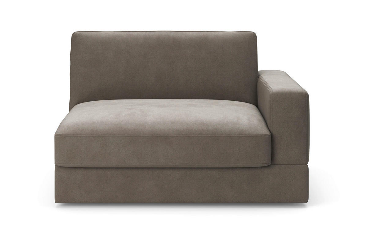 SOFAELEMENT FABIO E Flachgewebe Schlammfarben  - Schlammfarben/Schwarz, MODERN, Kunststoff/Textil (132/87/108cm) - Sit & More