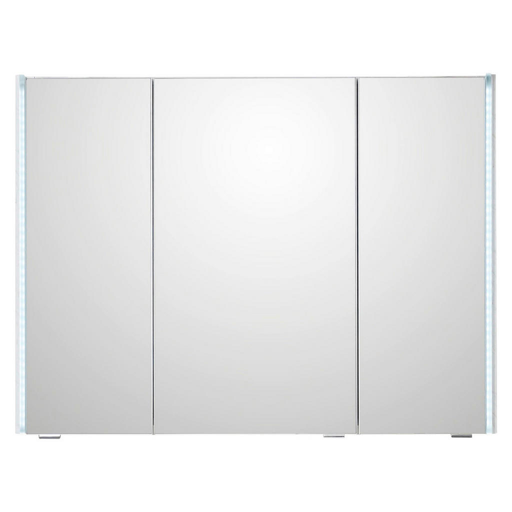 Thumbnail - Leonardo Living Spiegelschrank, Weiß, Holzwerkstoff, 6 Fächer, 94x70.3x18 cm, Made in Germany, Soft-Close-System, Badezi...