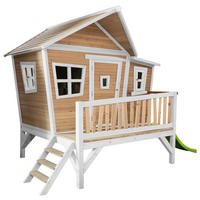 SPIELHAUS 123/12,8/152 cm  - Braun/Weiß, KONVENTIONELL, Holz/Kunststoff (123/12,8/152cm) - Ambia Garden