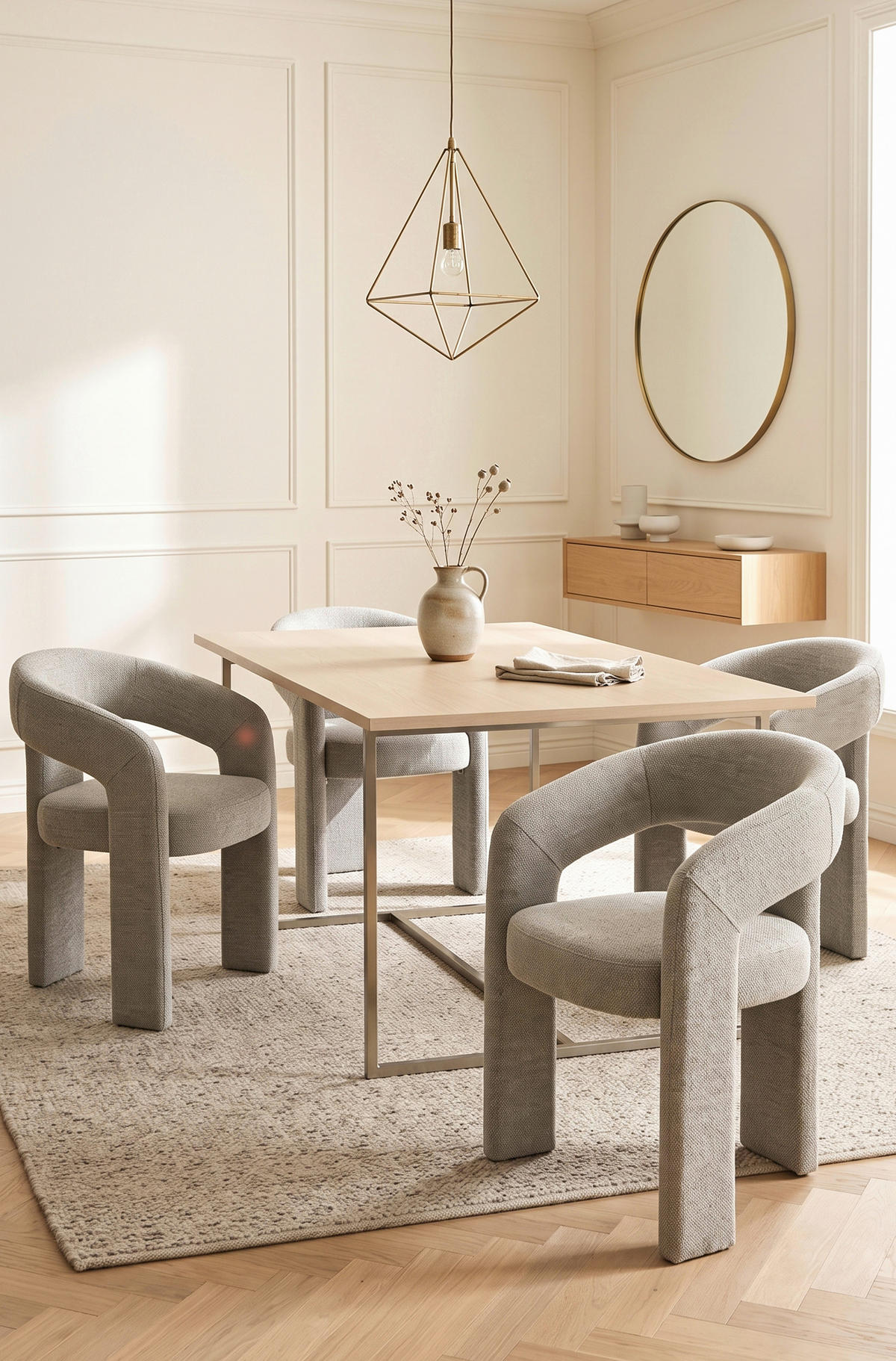 ARMLEHNSTUHL  inklusive Armlehnen Webstoff  Beige  - Beige, Design, Textil/Metall (58/81/61cm) - Niels Andersson
