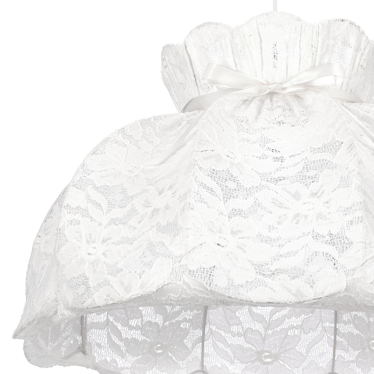 PENDELLEUCHTE 52/52/130 cm  - Weiß, KONVENTIONELL, Textil/Metall (52/52/130cm)