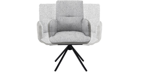 ARMLEHNSTUHL in Stahl Flachgewebe - Blau/Schwarz, Design, Textil/Metall (58/91/62cm) - Dieter Knoll