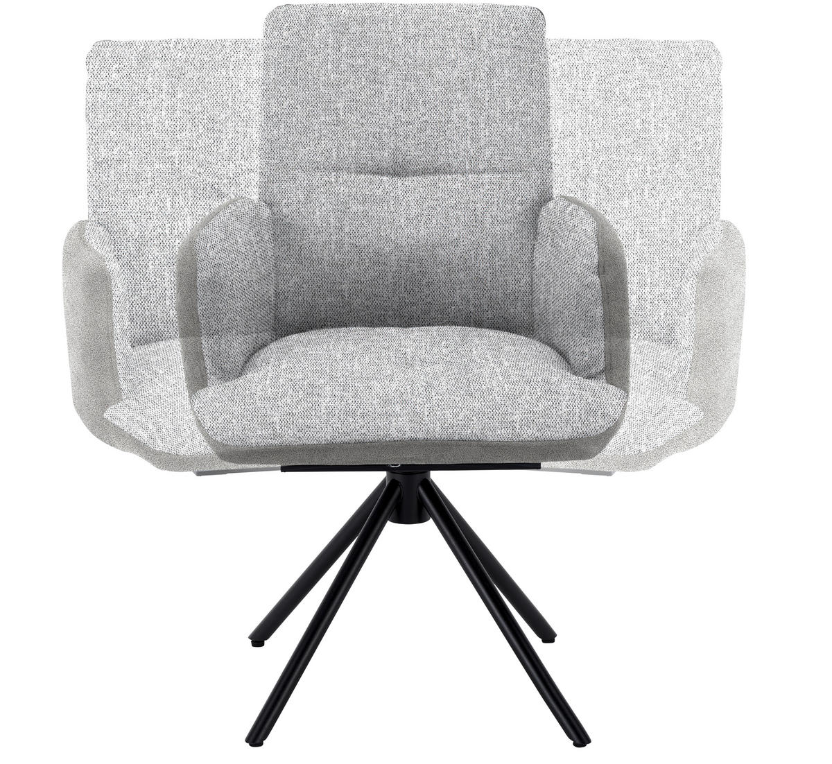 ARMLEHNSTUHL  in Stahl Flachgewebe  - Blau/Schwarz, Design, Textil/Metall (58/91/62cm) - Dieter Knoll