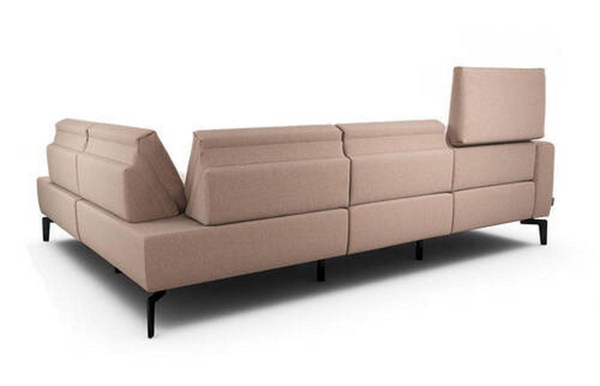 ECKSOFA Cosy Rosa Samt  - Schwarz/Rosa, Design, Textil/Metall (256/193cm) - SENSOO