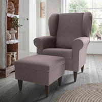 SESSELSET Struktur Braun  - Wengefarben/Braun, Konventionell, Holz/Textil (80/102/86cm) - Livetastic