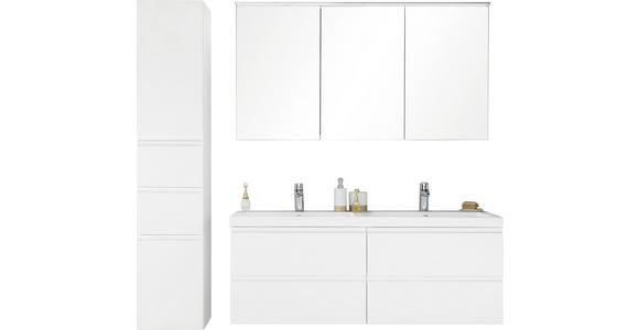BADEZIMMER in 140 cm - Weiß, Design, Glas/Holz (140cm) - Novel