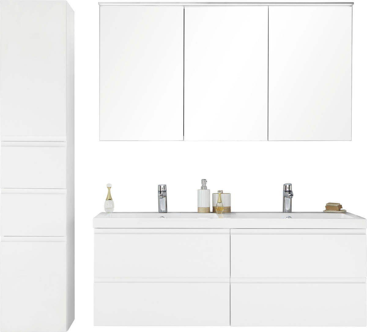 BADEZIMMER  in 140 cm  - Weiß, Design, Glas/Holz (140cm) - Novel