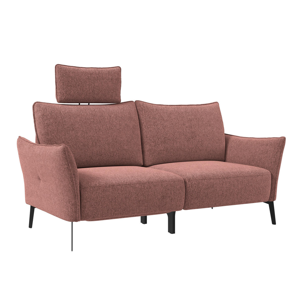 3-SITZER-SOFA Chenille Bordeaux  - Bordeaux/Schwarz, Konventionell, Textil/Metall (184/90/92cm) - Elegando