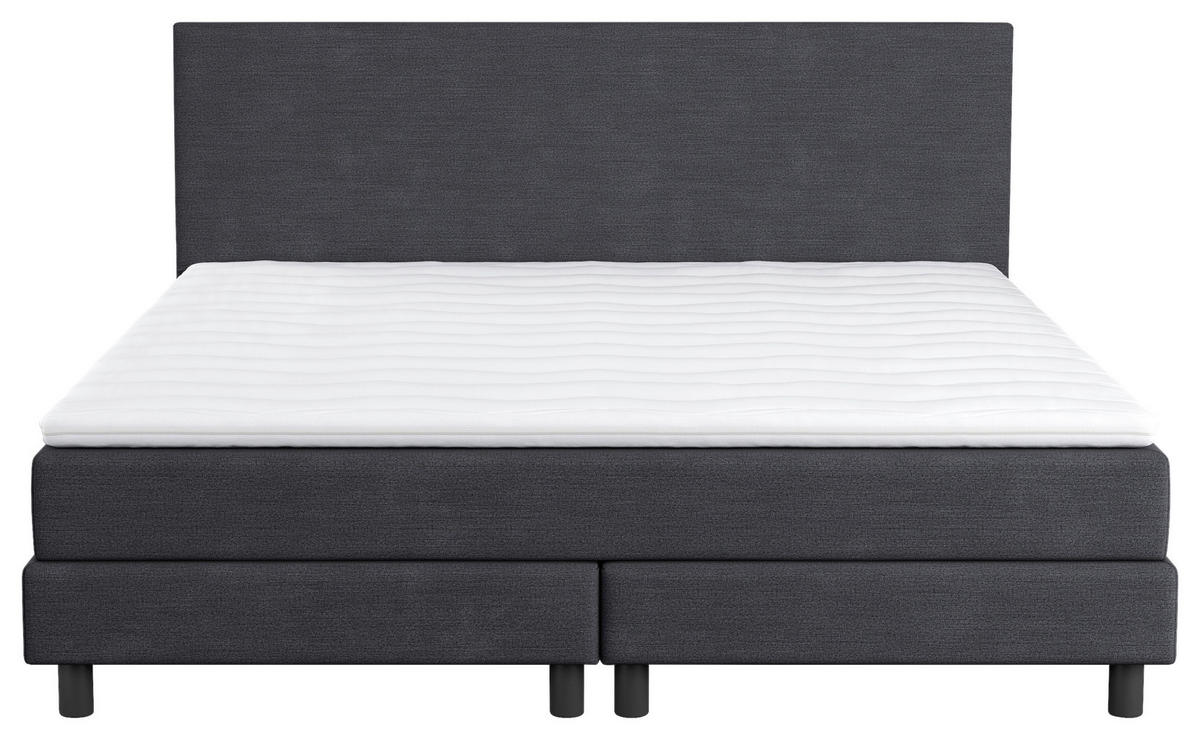BOXBETT 180/200 cm  in Dunkelblau  - Schwarz/Dunkelblau, Modern, Holzwerkstoff/Textil (180/200cm) - MID.YOU