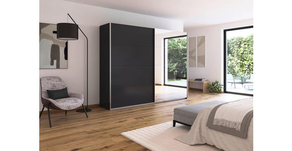 SCHWEBETÜRENSCHRANK  in Grau  - Alufarben/Grau, KONVENTIONELL, Glas/Holzwerkstoff (271/229/62cm) - Xora