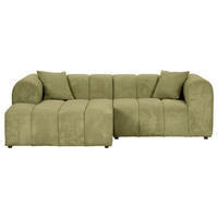 ECKSOFA Hellgrün Cord Zierkissen, Rücken echt  - Schwarz/Hellgrün, KONVENTIONELL, Kunststoff/Textil (162/250cm) - Carryhome