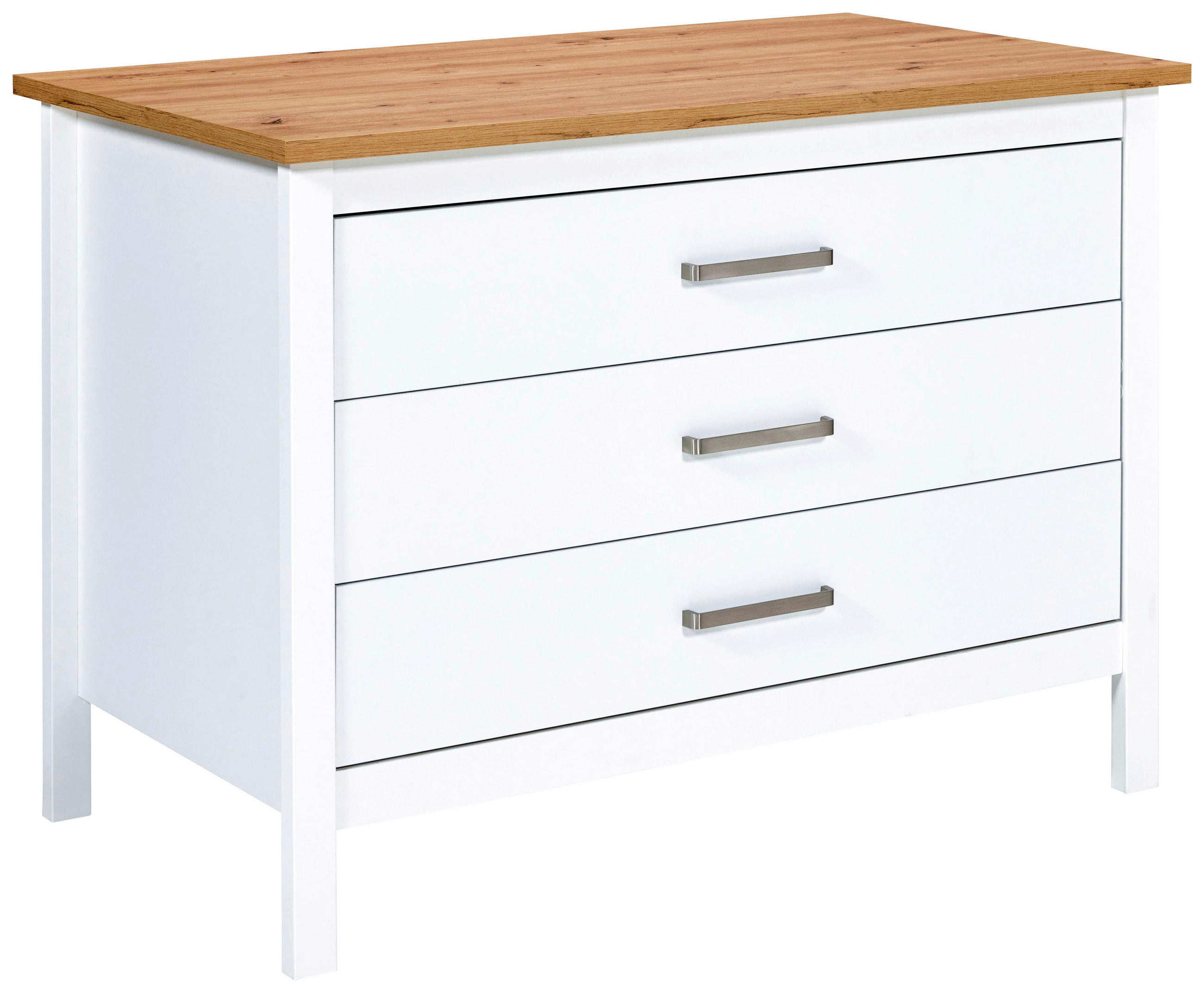 KÜCHENINSEL 100/92/60 cm  in Weiß, Eiche Artisan  - Silberfarben/Weiß, MODERN, Holzwerkstoff/Metall (100/92/60cm) - home24