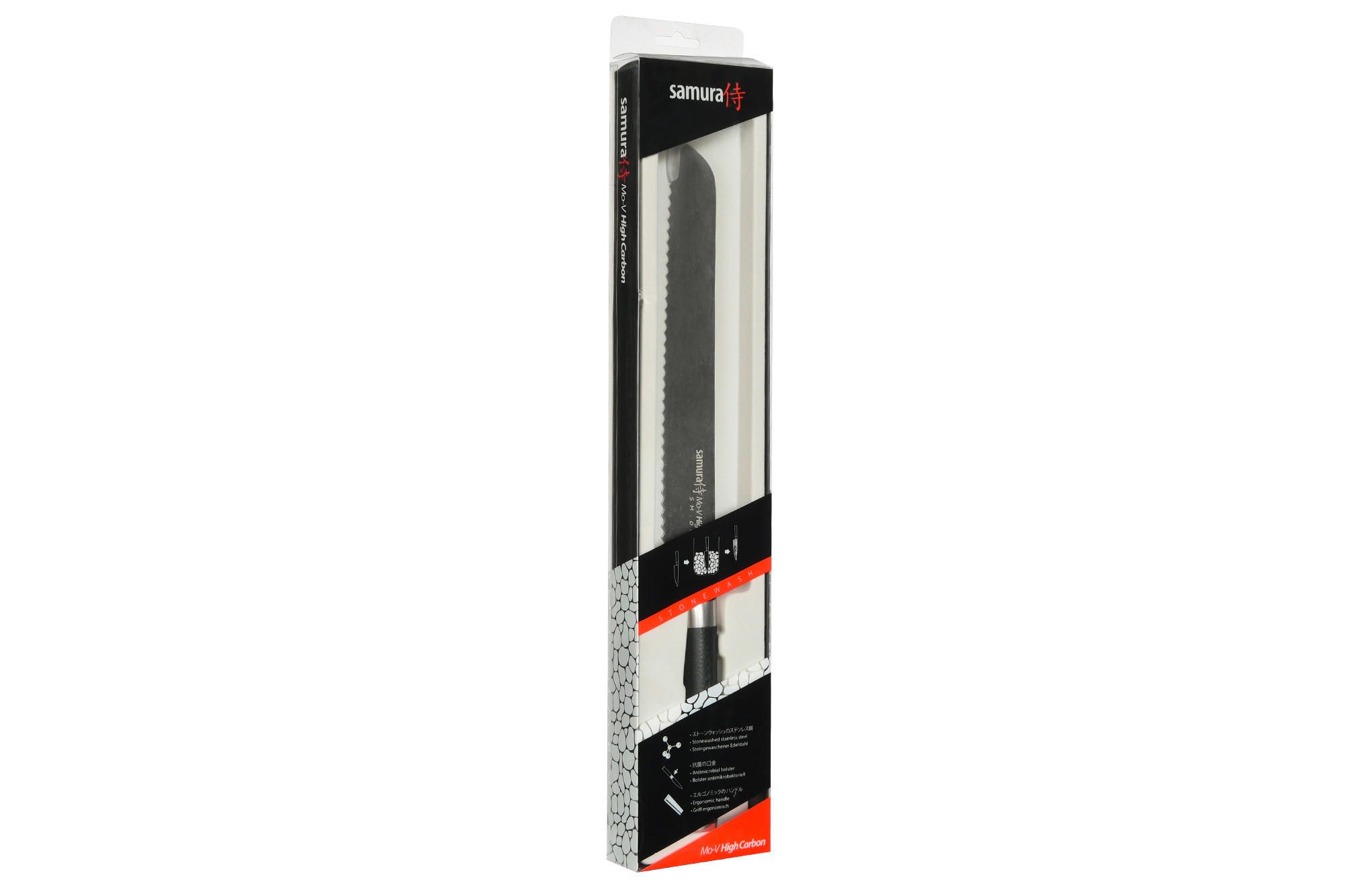 NOŽ ZA KRUH  MO-V Stonewash  36,5/2,8/3,6 cm          nerjaveče jeklo - Basics, kovina/karton (36,5/2,8/3,6cm) - Samura