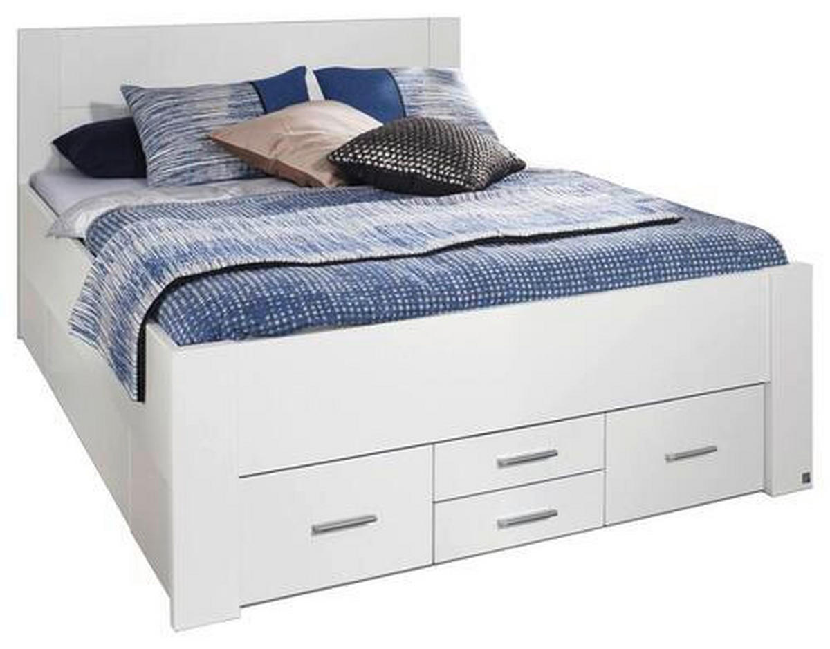 TÁROLÓS ÁGY 160/200 cm  fehér  - fehér, Basics, faalapú anyag (160/200cm) - Rauch Möbel