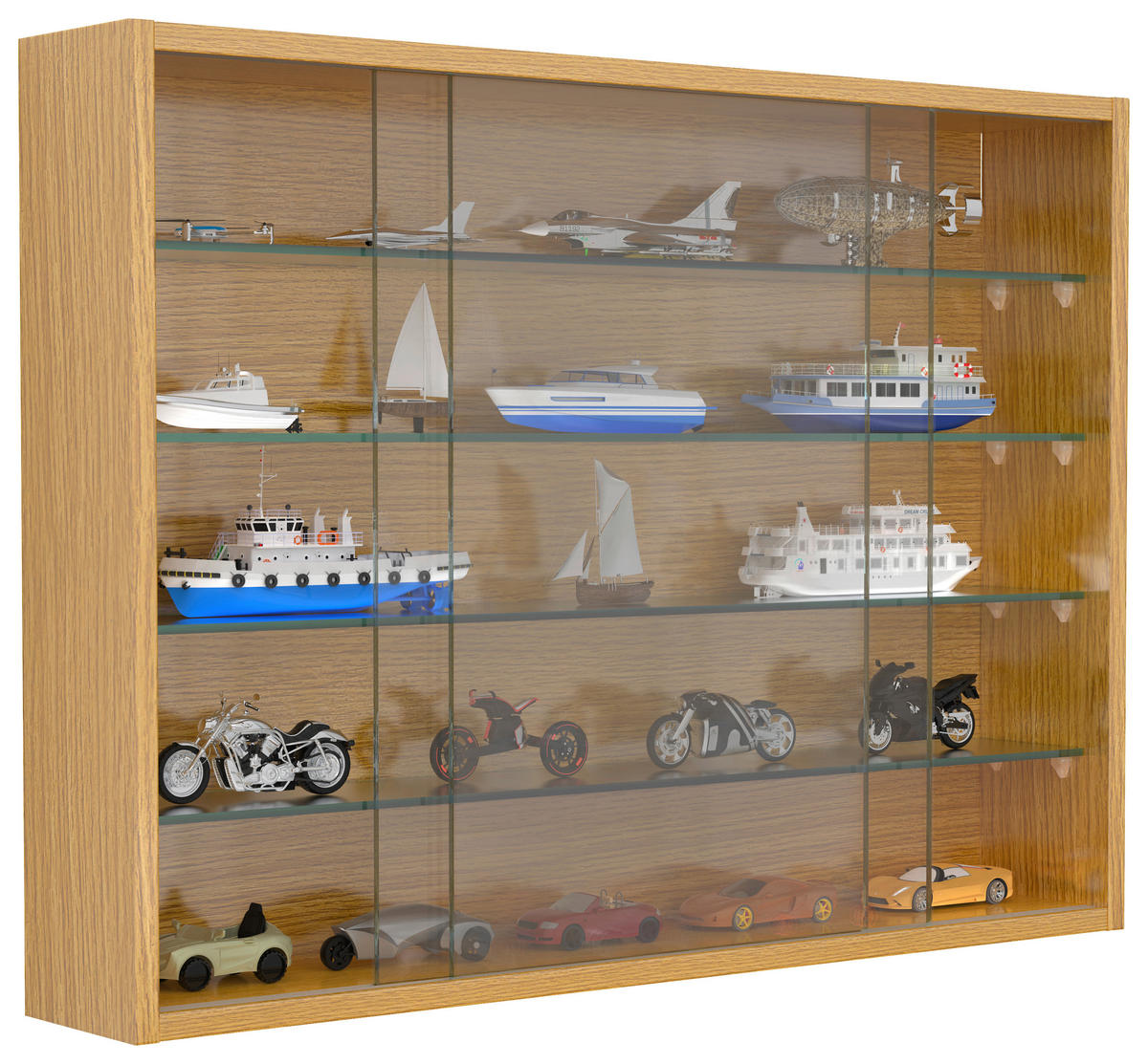 HÄNGEVITRINE in Honigeiche  - Honigeiche, Design, Glas/Holzwerkstoff (75/55/12cm) - MID.YOU